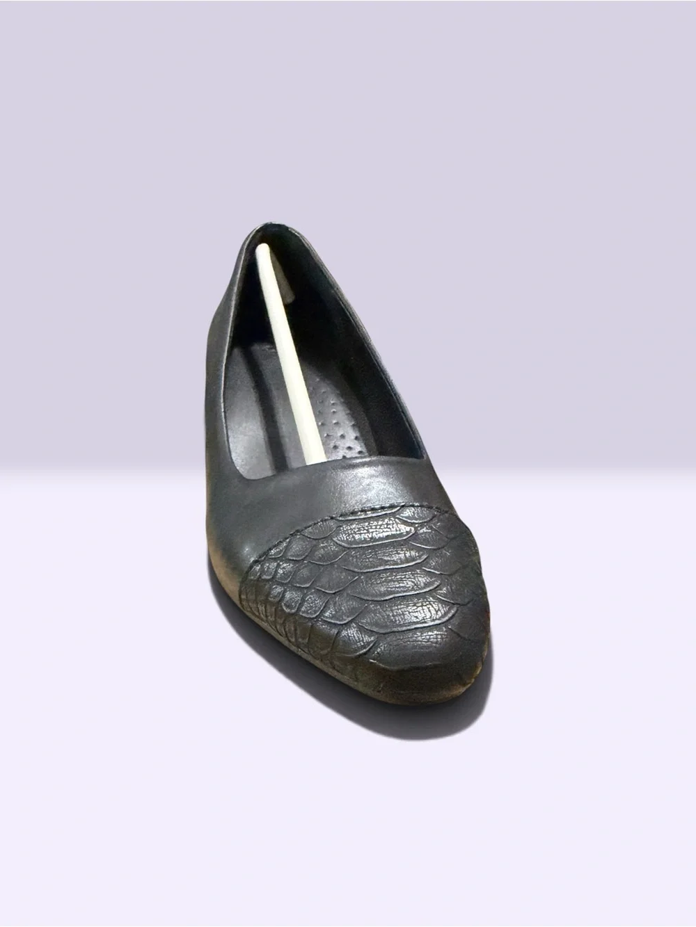 Classic Black Block Heel Pump for Women